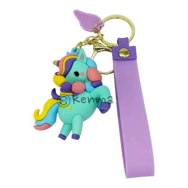 __Cute_3D_Green_Unicorn_Lanyard_Keychain_With_Charms_For_Keys,Bags_&_Birthday_Return_Gifts_For_Girls_Boys_Keyrings