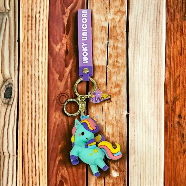 __Cute_3D_Green_Unicorn_Lanyard_Keychain_With_Charms_For_Keys,Bags_&_Birthday_Return_Gifts_For_Girls_Boys_Keyrings