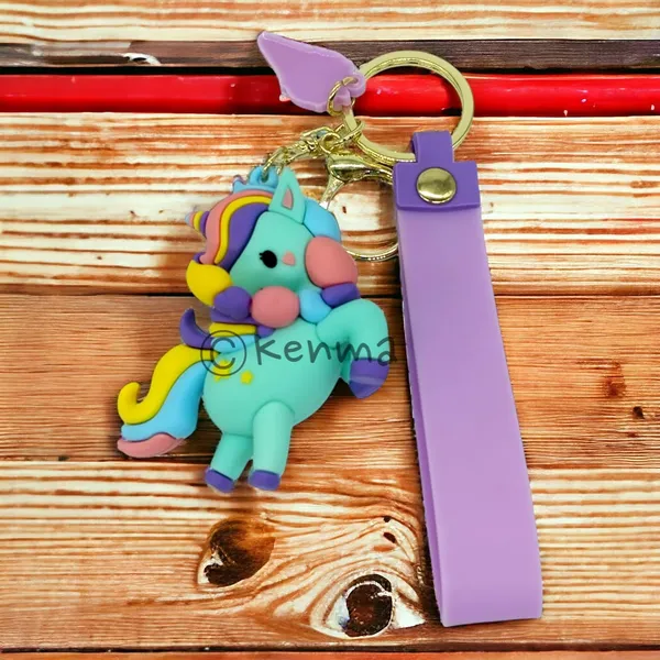 __Cute_3D_Green_Unicorn_Lanyard_Keychain_With_Charms_For_Keys,Bags_&_Birthday_Return_Gifts_For_Girls_Boys_Keyrings