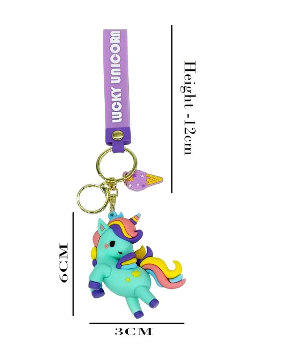 __Cute_3D_Green_Unicorn_Lanyard_Keychain_With_Charms_For_Keys,Bags_&_Birthday_Return_Gifts_For_Girls_Boys_Keyrings