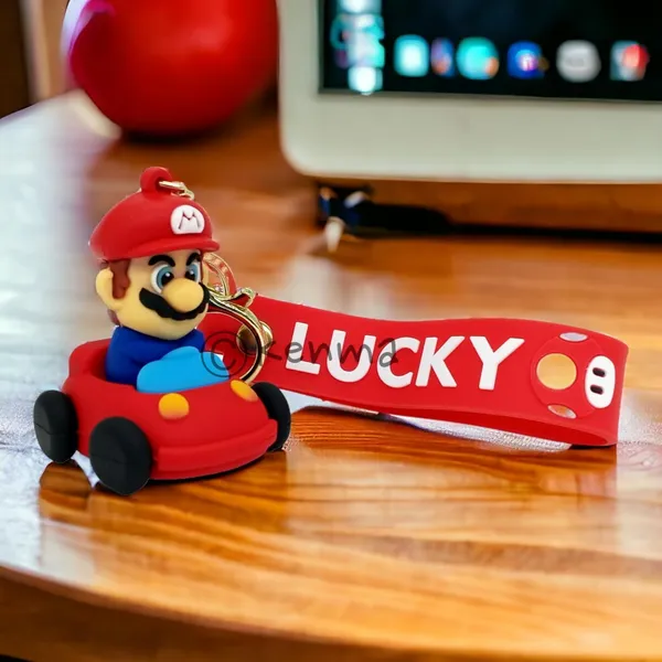 __Cute_3D_Super_Mario_Brother_Game_With_Red_Lanyard_Keychain_With_Charms_For_Keys,Bags_&_Birthday_Return_Gifts_Model_2