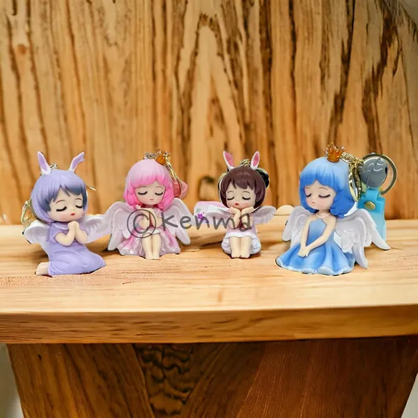 __Cute_Angel_Set_Of_4_3D_Lanyard_Keychain_With_Charms_For_Keys,Bags_&_Birthday_Return_Gifts_For_Girls_Boys_Keyrings