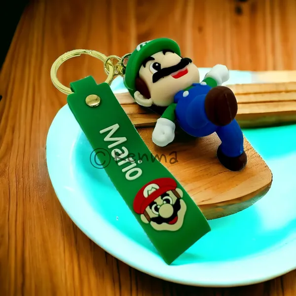__Cute_Green_Mario_Running_3D_Lanyard_Keychain_With_Charms_For_Keys,Bags_&_Birthday_Return_Gifts_For_Girls_Boys_Keyrings_Model_6