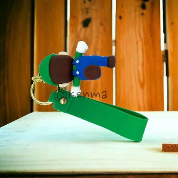 __Cute_Green_Mario_Running_3D_Lanyard_Keychain_With_Charms_For_Keys,Bags_&_Birthday_Return_Gifts_For_Girls_Boys_Keyrings_Model_6