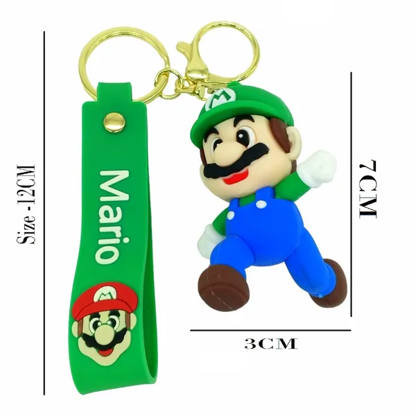__Cute_Green_Mario_Running_3D_Lanyard_Keychain_With_Charms_For_Keys,Bags_&_Birthday_Return_Gifts_For_Girls_Boys_Keyrings_Model_6