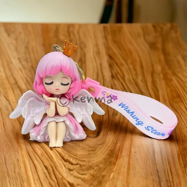 __Cute_Pink_Angel_3D_Lanyard_Keychain_With_Charms_For_Keys,Bags_&_Birthday_Return_Gifts_For_Girls_Boys_Keyrings