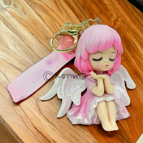 __Cute_Pink_Angel_3D_Lanyard_Keychain_With_Charms_For_Keys,Bags_&_Birthday_Return_Gifts_For_Girls_Boys_Keyrings