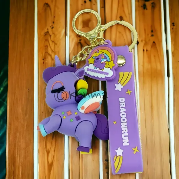 __Cute_Purple_Unicorn_Lanyard_Keychain_With_Charms_For_Keys,Bags_&_Birthday_Return_Gifts_For_Girls_Boys_Keyrings_Model_2