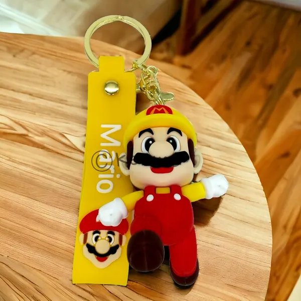__Cute_Yellow_Mario_Running_3D_Lanyard_Keychain_With_Charms_For_Keys,Bags_&_Birthday_Return_Gifts_For_Girls_Boys_Keyrings