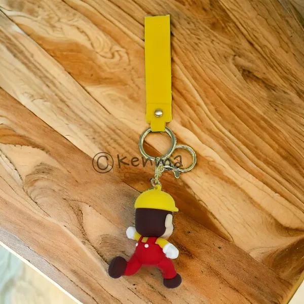 __Cute_Yellow_Mario_Running_3D_Lanyard_Keychain_With_Charms_For_Keys,Bags_&_Birthday_Return_Gifts_For_Girls_Boys_Keyrings