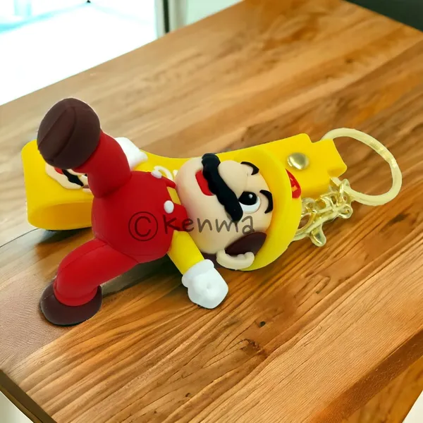 __Cute_Yellow_Mario_Running_3D_Lanyard_Keychain_With_Charms_For_Keys,Bags_&_Birthday_Return_Gifts_For_Girls_Boys_Keyrings