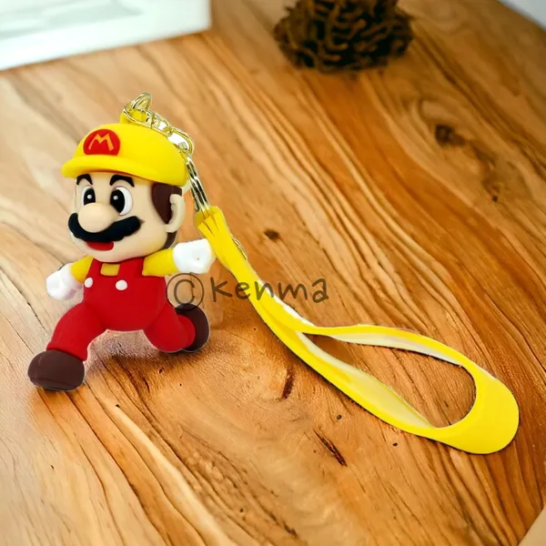 __Cute_Yellow_Mario_Running_3D_Lanyard_Keychain_With_Charms_For_Keys,Bags_&_Birthday_Return_Gifts_For_Girls_Boys_Keyrings