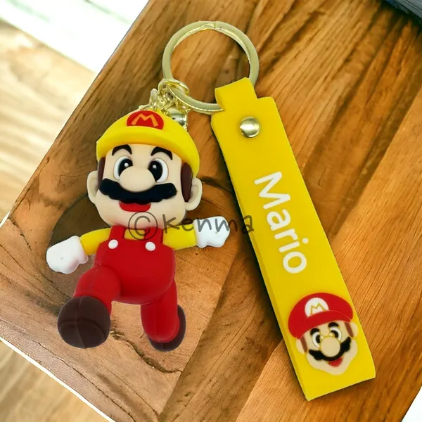 __Cute_Yellow_Mario_Running_3D_Lanyard_Keychain_With_Charms_For_Keys,Bags_&_Birthday_Return_Gifts_For_Girls_Boys_Keyrings