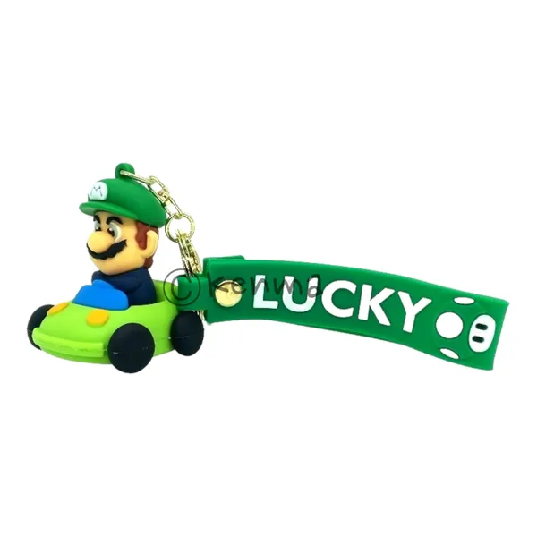 __Green_Mario_Cute_3D_Super_Mario_On_Car_Game_With_Lanyard_Keychains_With_Charms_For_Keys,Bags_&_Birthday_Return_Gifts
