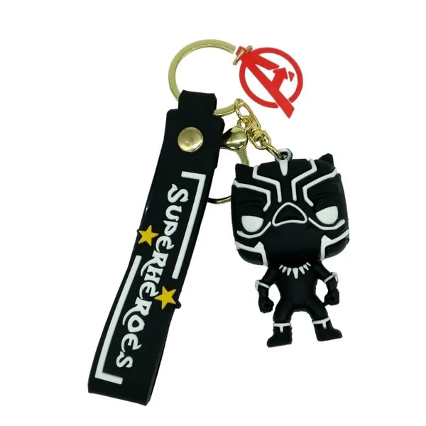 Black_Panther_Cute_3D_Lanyard_Rubber_Keychain_Lanyard_Charm_Keyring