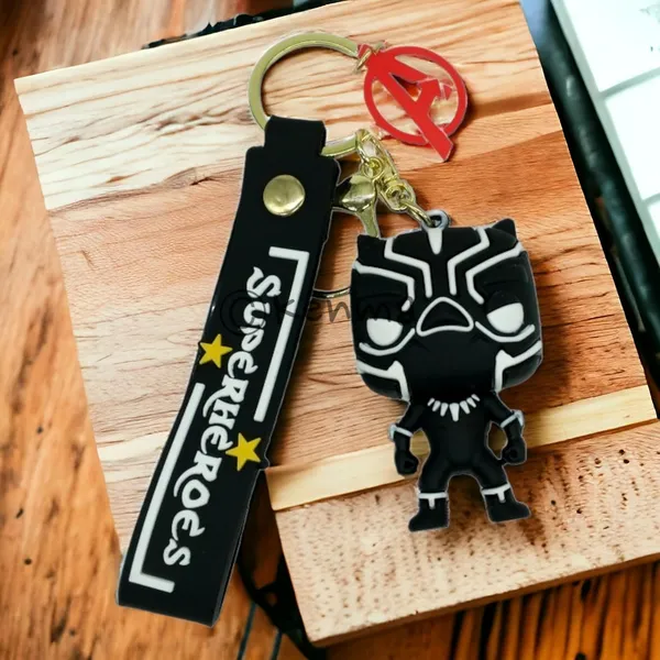 Black_Panther_Cute_3D_Lanyard_Rubber_Keychain_Lanyard_Charm_Keyring