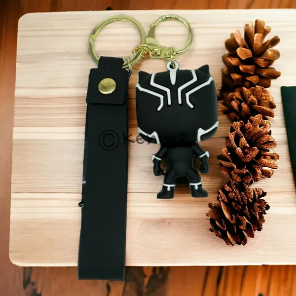 Black_Panther_Cute_3D_Lanyard_Rubber_Keychain_Lanyard_Charm_Keyring
