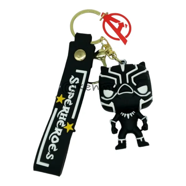 Black_Panther_Cute_3D_Lanyard_Rubber_Keychain_Lanyard_Charm_Keyring
