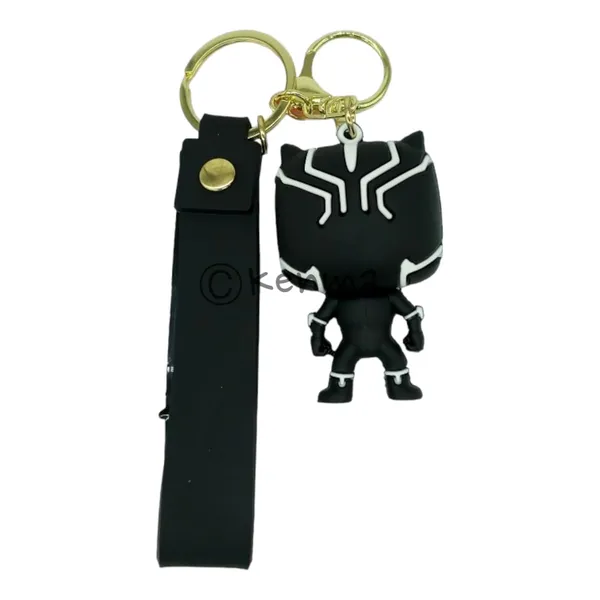 Black_Panther_Cute_3D_Lanyard_Rubber_Keychain_Lanyard_Charm_Keyring