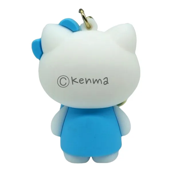 Cute_3D_Hello_Kitty_Blue_With_Pink_Tie_Lanyard_Rubber_Keychain_Lanyard_Charm_Keyring