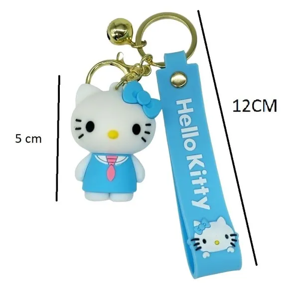 Cute_3D_Hello_Kitty_Blue_With_Pink_Tie_Lanyard_Rubber_Keychain_Lanyard_Charm_Keyring