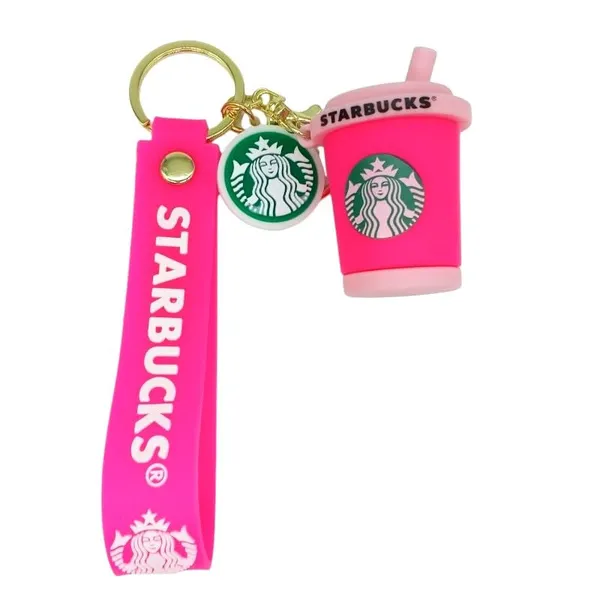 Cute_Star_3D_Pink_Cup_Lanyard_Rubber_Keychain_Lanyard_Charm_Keyring