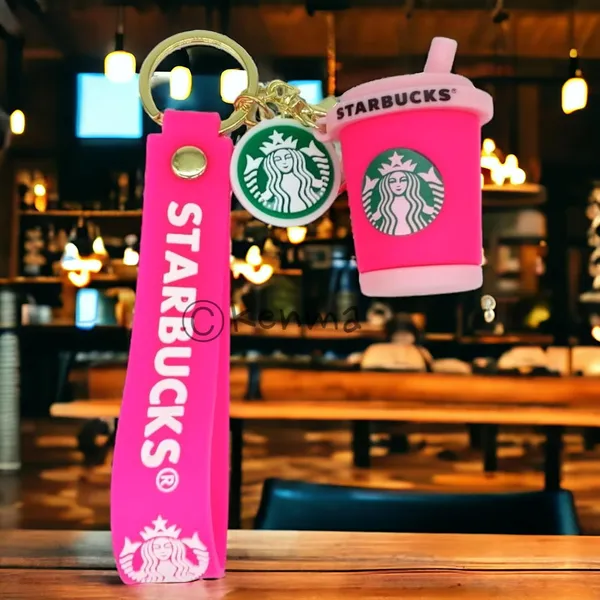 Cute_Star_3D_Pink_Cup_Lanyard_Rubber_Keychain_Lanyard_Charm_Keyring