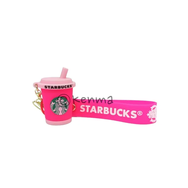 Cute_Star_3D_Pink_Cup_Lanyard_Rubber_Keychain_Lanyard_Charm_Keyring
