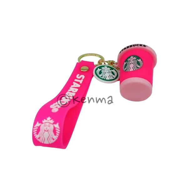 Cute_Star_3D_Pink_Cup_Lanyard_Rubber_Keychain_Lanyard_Charm_Keyring