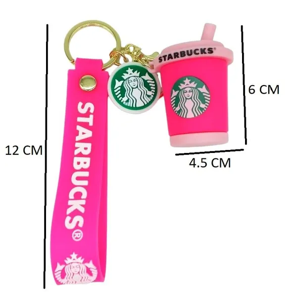 Cute_Star_3D_Pink_Cup_Lanyard_Rubber_Keychain_Lanyard_Charm_Keyring