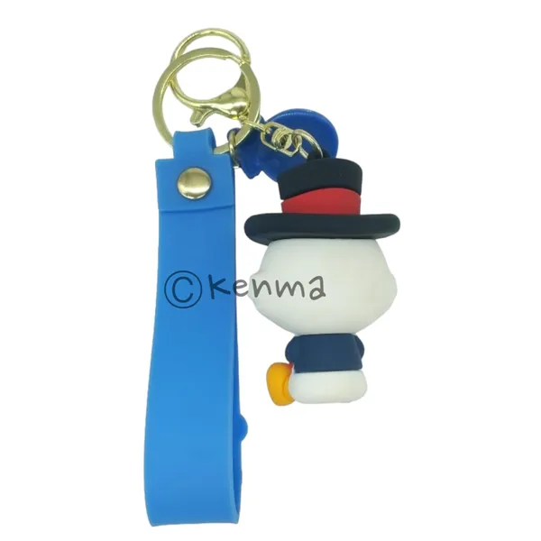 Cute_3D_Donald_Duck_Lanyard_Rubber_Keychain_Lanyard_Charm_Keyring