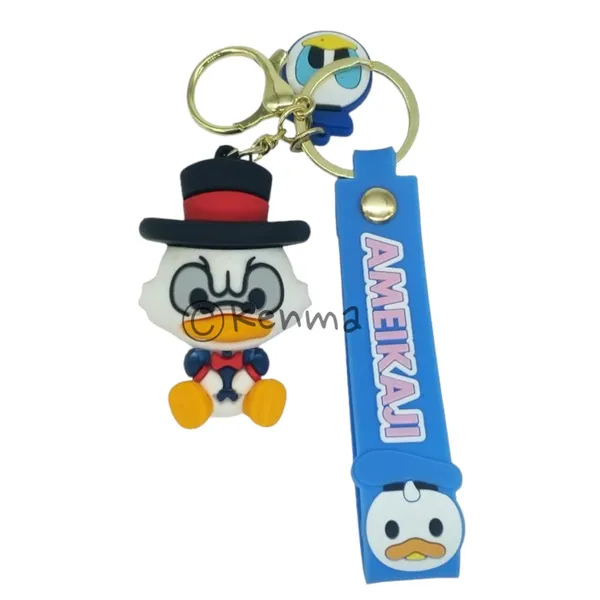Cute_3D_Donald_Duck_Lanyard_Rubber_Keychain_Lanyard_Charm_Keyring