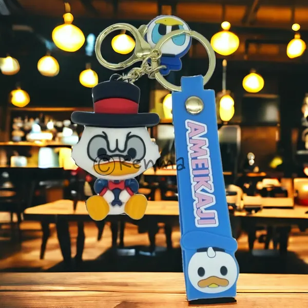 Cute_3D_Donald_Duck_Lanyard_Rubber_Keychain_Lanyard_Charm_Keyring