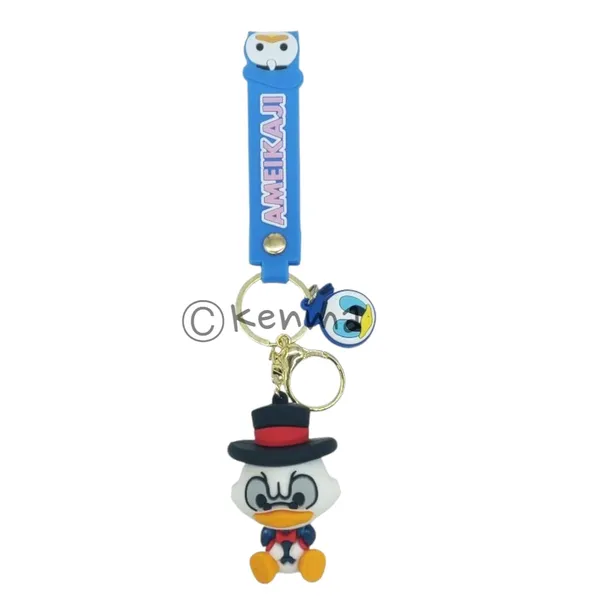 Cute_3D_Donald_Duck_Lanyard_Rubber_Keychain_Lanyard_Charm_Keyring