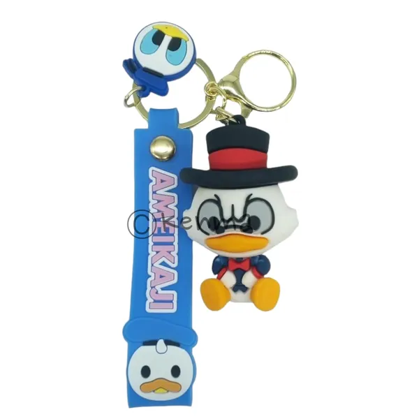 Cute_3D_Donald_Duck_Lanyard_Rubber_Keychain_Lanyard_Charm_Keyring