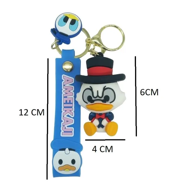 Cute_3D_Donald_Duck_Lanyard_Rubber_Keychain_Lanyard_Charm_Keyring