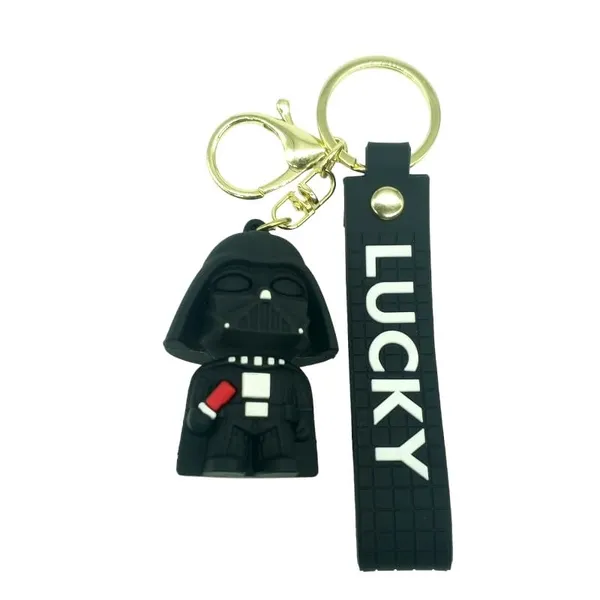 Cute_3D_Black_Darth_Vader_Lanyard_Rubber_Keychain_Lanyard_Charm_Keyring
