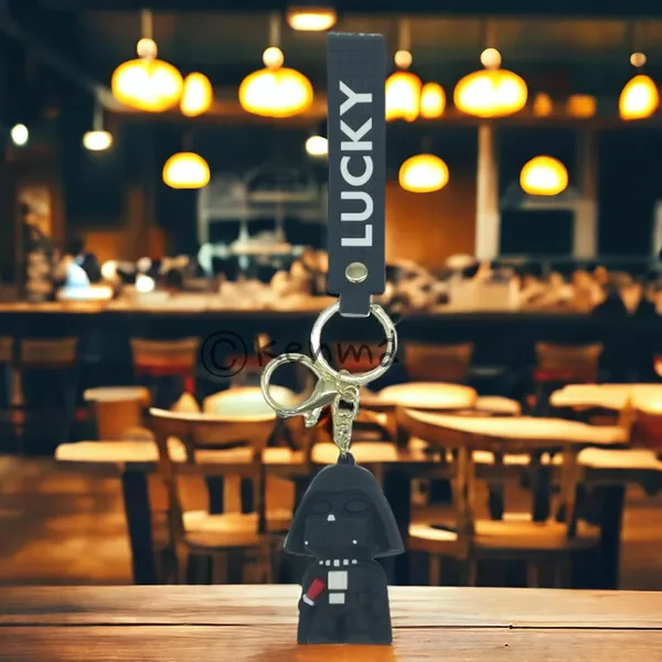 Cute_3D_Black_Darth_Vader_Lanyard_Rubber_Keychain_Lanyard_Charm_Keyring