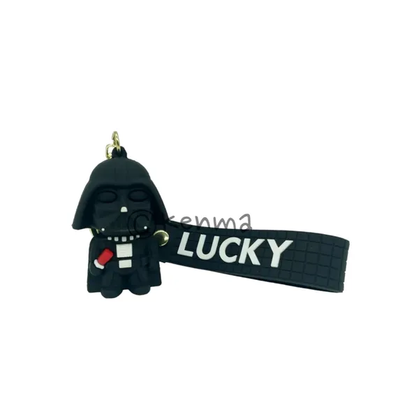 Cute_3D_Black_Darth_Vader_Lanyard_Rubber_Keychain_Lanyard_Charm_Keyring