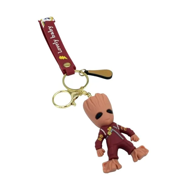 Cute_3D_Brown_Standing_Groot_Lanyard_Rubber_Keychain_Lanyard_Charm_Keyring