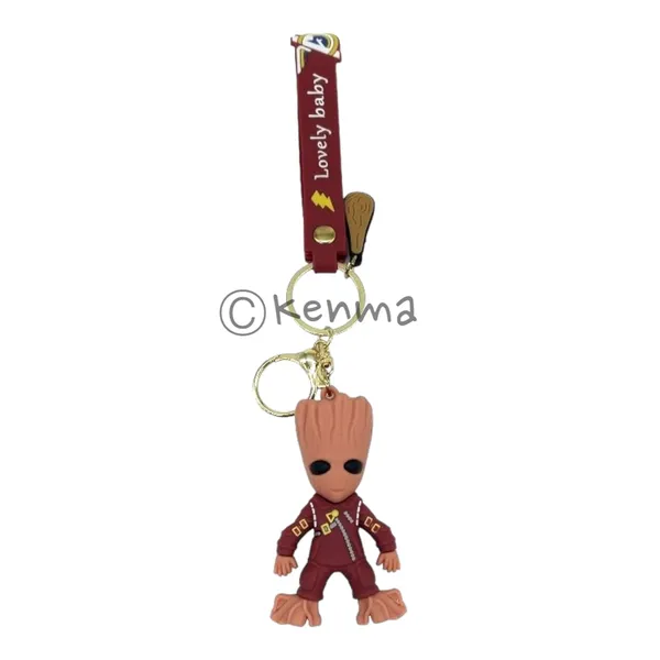 Cute_3D_Brown_Standing_Groot_Lanyard_Rubber_Keychain_Lanyard_Charm_Keyring