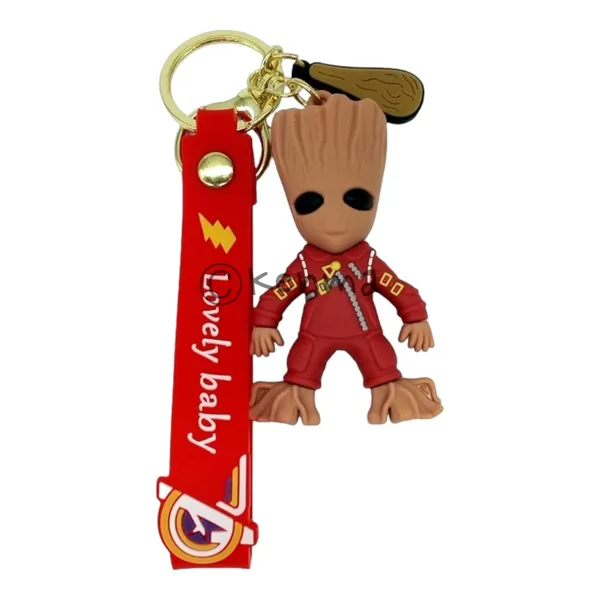 Cute_3D_Brown_Standing_Groot_Lanyard_Rubber_Keychain_Lanyard_Charm_Keyring