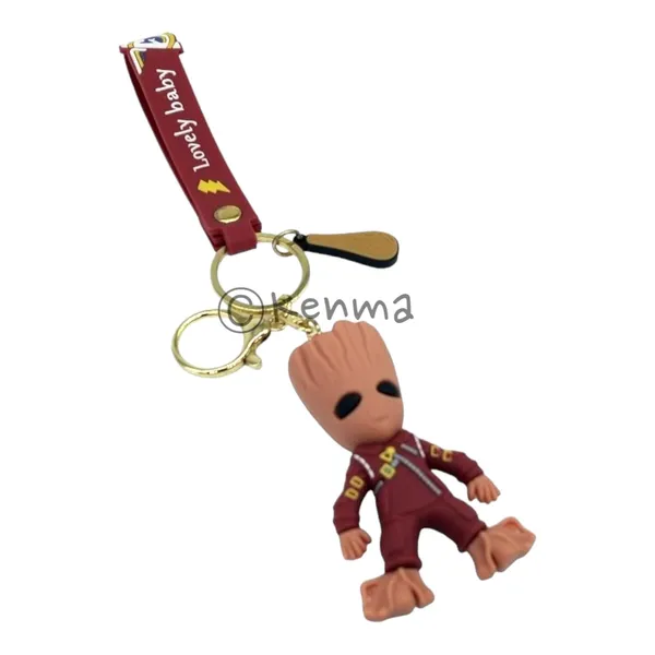 Cute_3D_Brown_Standing_Groot_Lanyard_Rubber_Keychain_Lanyard_Charm_Keyring