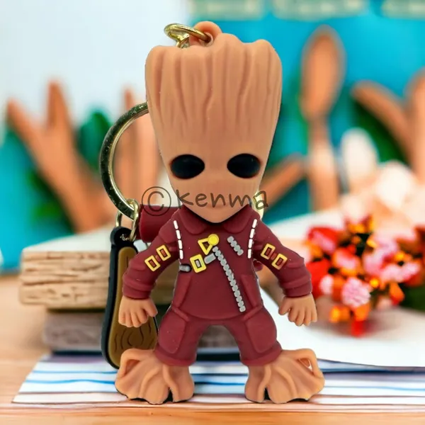 Cute_3D_Brown_Standing_Groot_Lanyard_Rubber_Keychain_Lanyard_Charm_Keyring