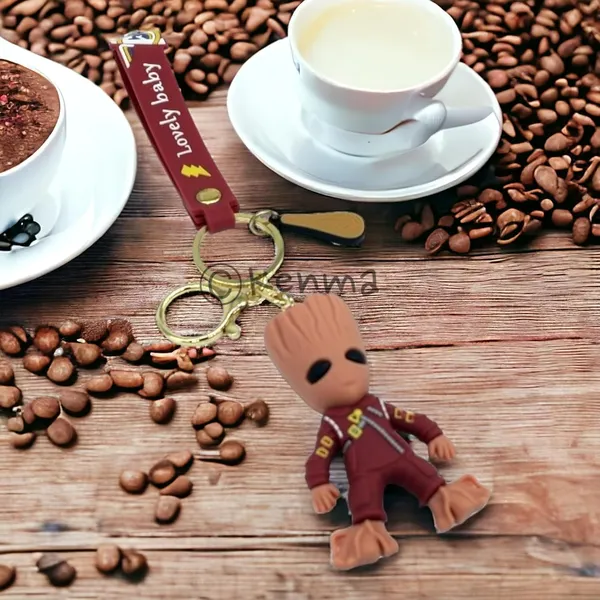 Cute_3D_Brown_Standing_Groot_Lanyard_Rubber_Keychain_Lanyard_Charm_Keyring