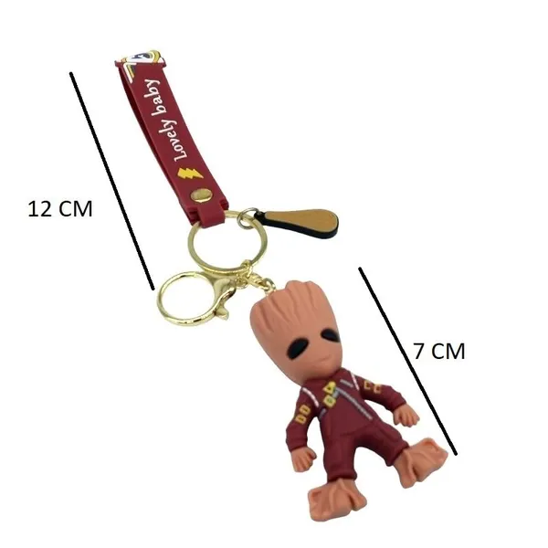 Cute_3D_Brown_Standing_Groot_Lanyard_Rubber_Keychain_Lanyard_Charm_Keyring