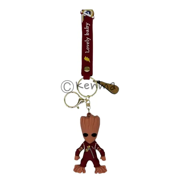 Cute_3D_Brown_Standing_Groot_Lanyard_Rubber_Keychain_Lanyard_Charm_Keyring