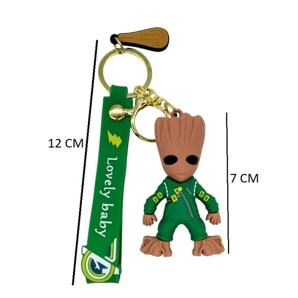 Cute_3D_Green_Standing_Groot_Lanyard_Rubber_Keychain_Lanyard_Charm