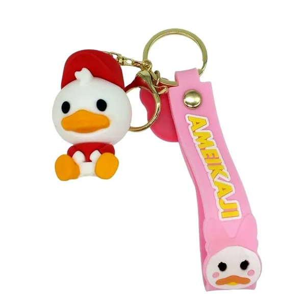Cute_3D_Huey_Duck_From_Duck_Tails_Lanyard_Rubber_Keychain_Lanyard_Charm
