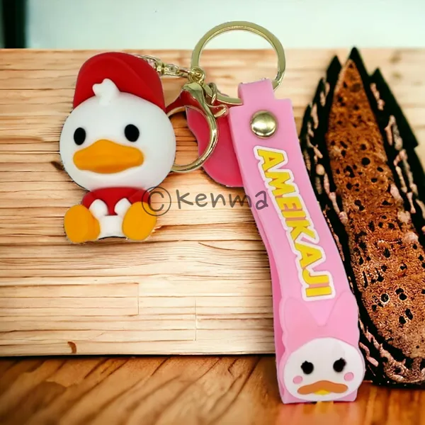 Cute_3D_Huey_Duck_From_Duck_Tails_Lanyard_Rubber_Keychain_Lanyard_Charm